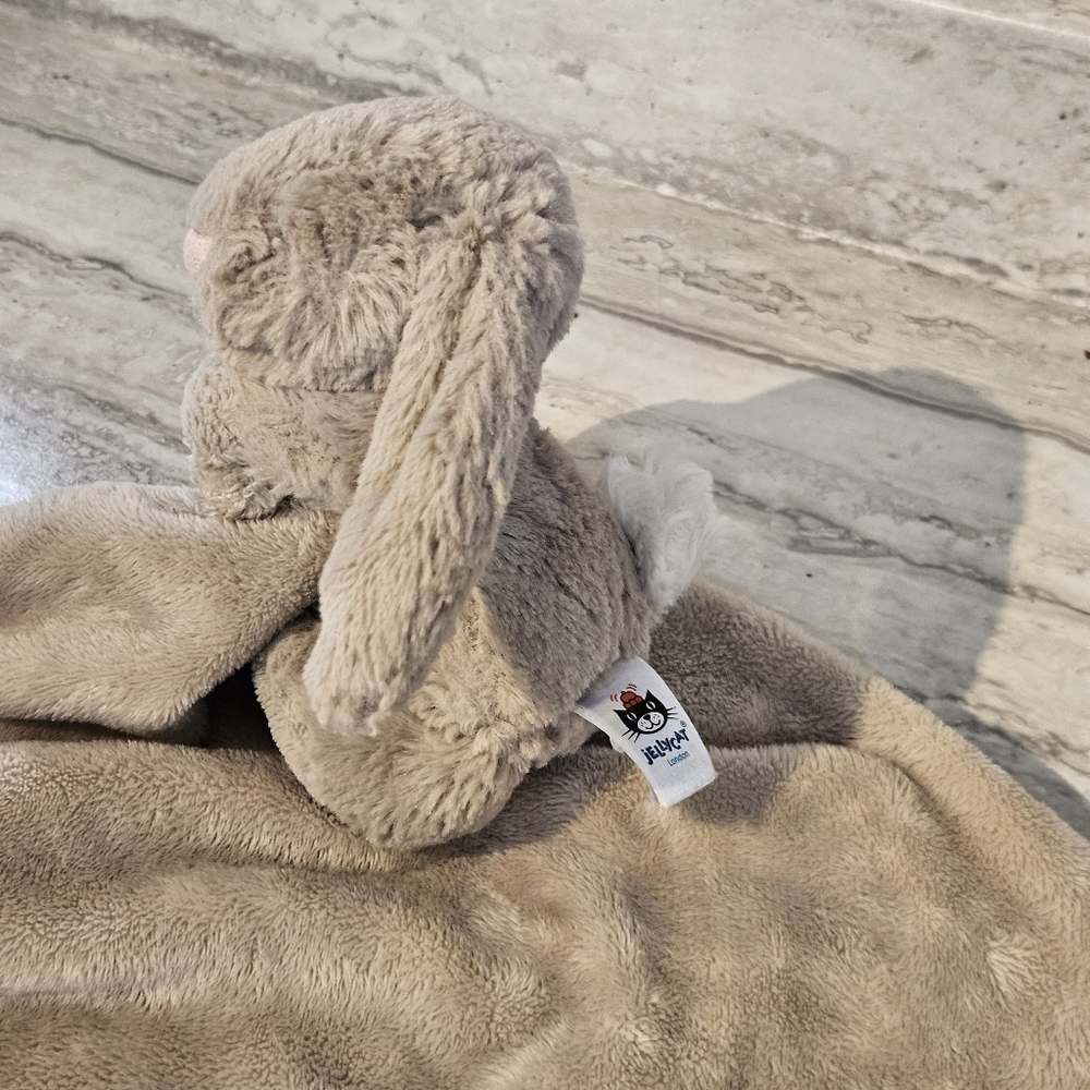 Jellycat mini bunny with blanket stuffed animal